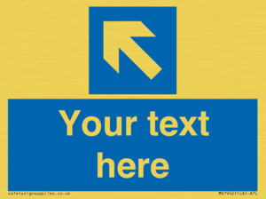 Custom Mandatory directional sign, blue arrow up and left